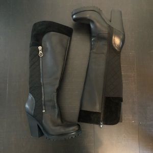 Guess Size 7 Chunky Heel Black Boots